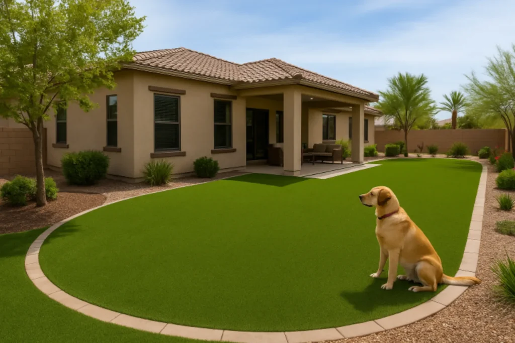 Artificial Turf installed by Simply Verde Artificial Turf - safe fake grass lawns for pets