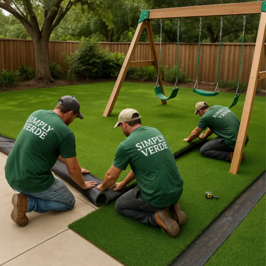 Artificial grass installation at a school playground - installed by Simply Verde Artificial Turf