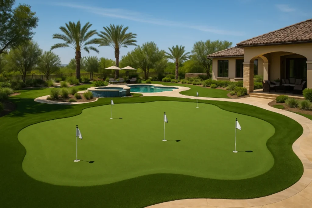backyard in Ponte Vedra, FL featuring artificial turf