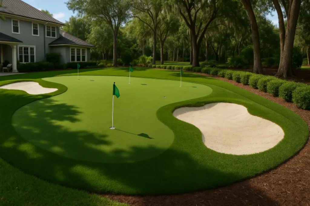 custom short game golf greens designed & installed by Simply Verde Artificial Turf, Ponte Vedra, FL
