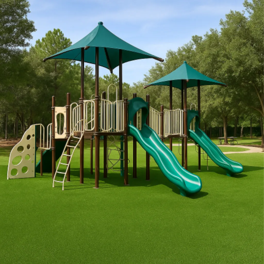 home playground with artificial grass installed safe for kids and pets - installed by Simply Verde Artificial Turf